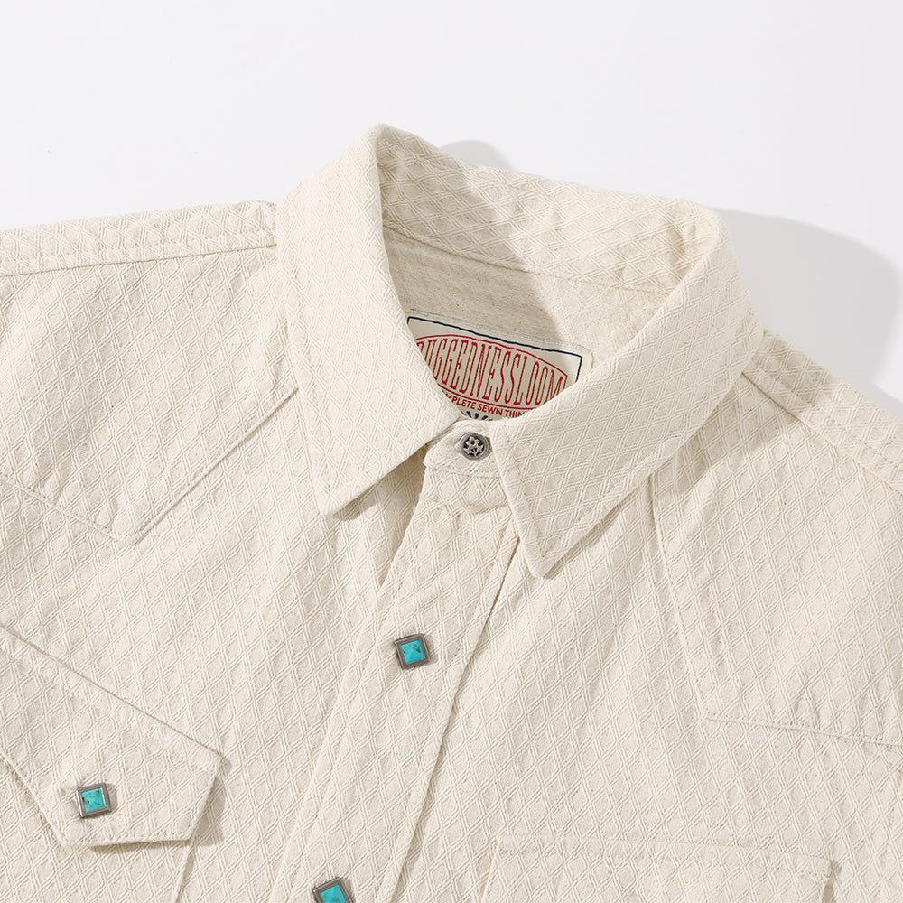 1920'S WILDERNESS HAWKEYE COTTONSEED SHIRT (DR0123) - Nttitudoo MFG