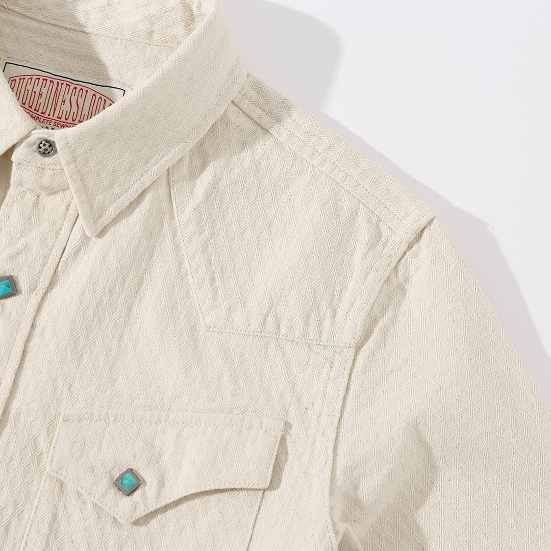 1920'S WILDERNESS HAWKEYE COTTONSEED SHIRT (DR0123) - Nttitudoo MFG