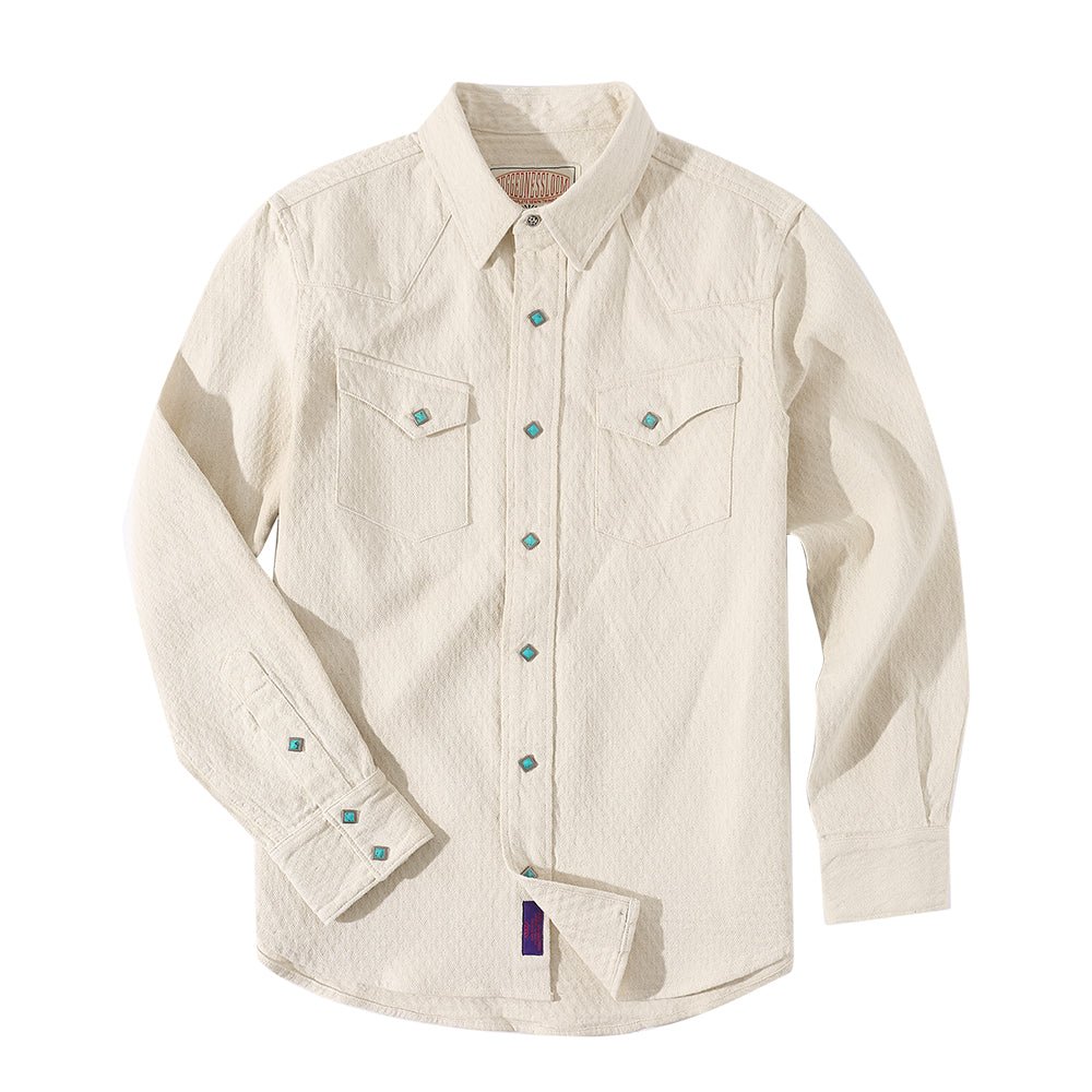 1920'S WILDERNESS HAWKEYE COTTONSEED SHIRT (DR0123) - Nttitudoo MFG