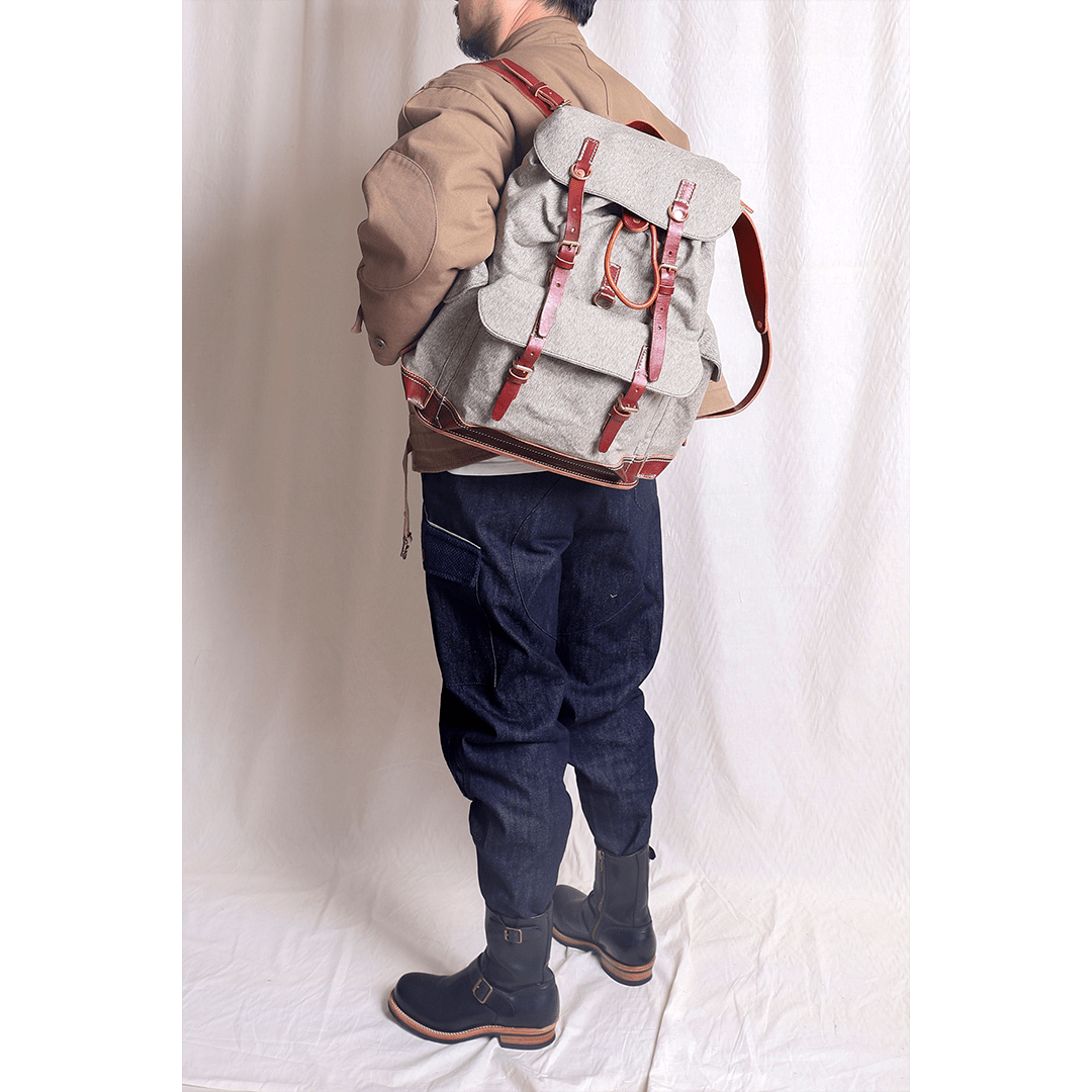 1940'S SWISS SALT & PEPPER RUCKSACK (DR0045) - Nttitudoo MFG