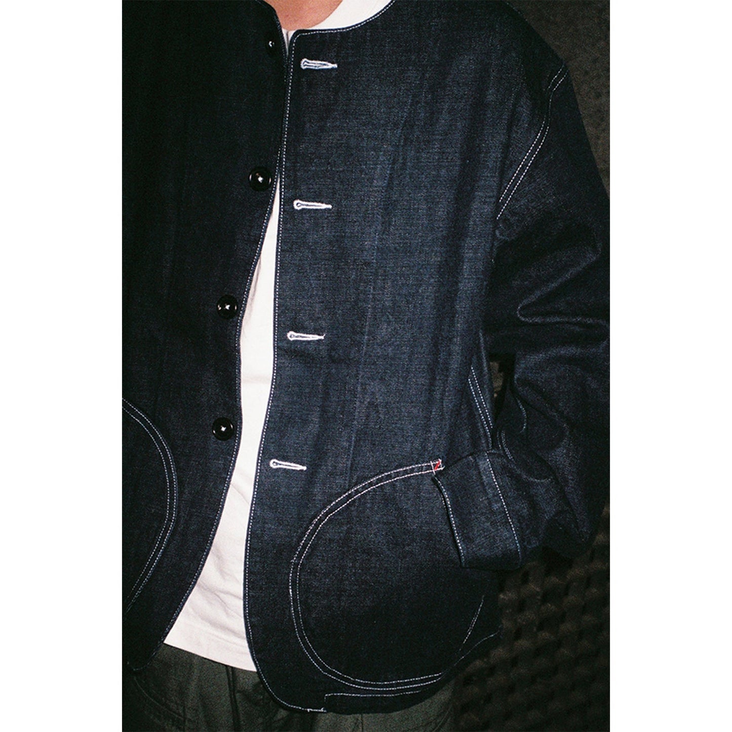 1950’S FRENCH SC - 3 RAILWAY RANGER COLLARLESS JACKET (DR0083) - Nttitudoo MFG