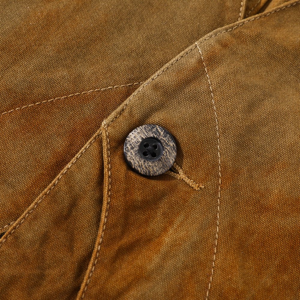 【Anniversary Appreciation Special Discount Edition】HANDMADE「NIOSHOKU - DYEING」OLD GUN HALFMOON VEST (DR0138) - Nttitudoo MFG
