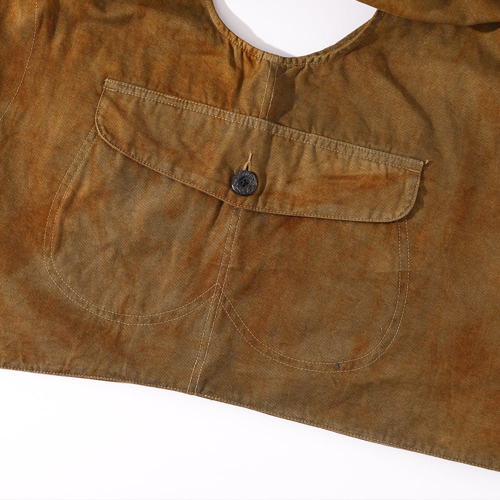 【Anniversary Appreciation Special Discount Edition】HANDMADE「NIOSHOKU - DYEING」OLD GUN HALFMOON VEST (DR0138) - Nttitudoo MFG
