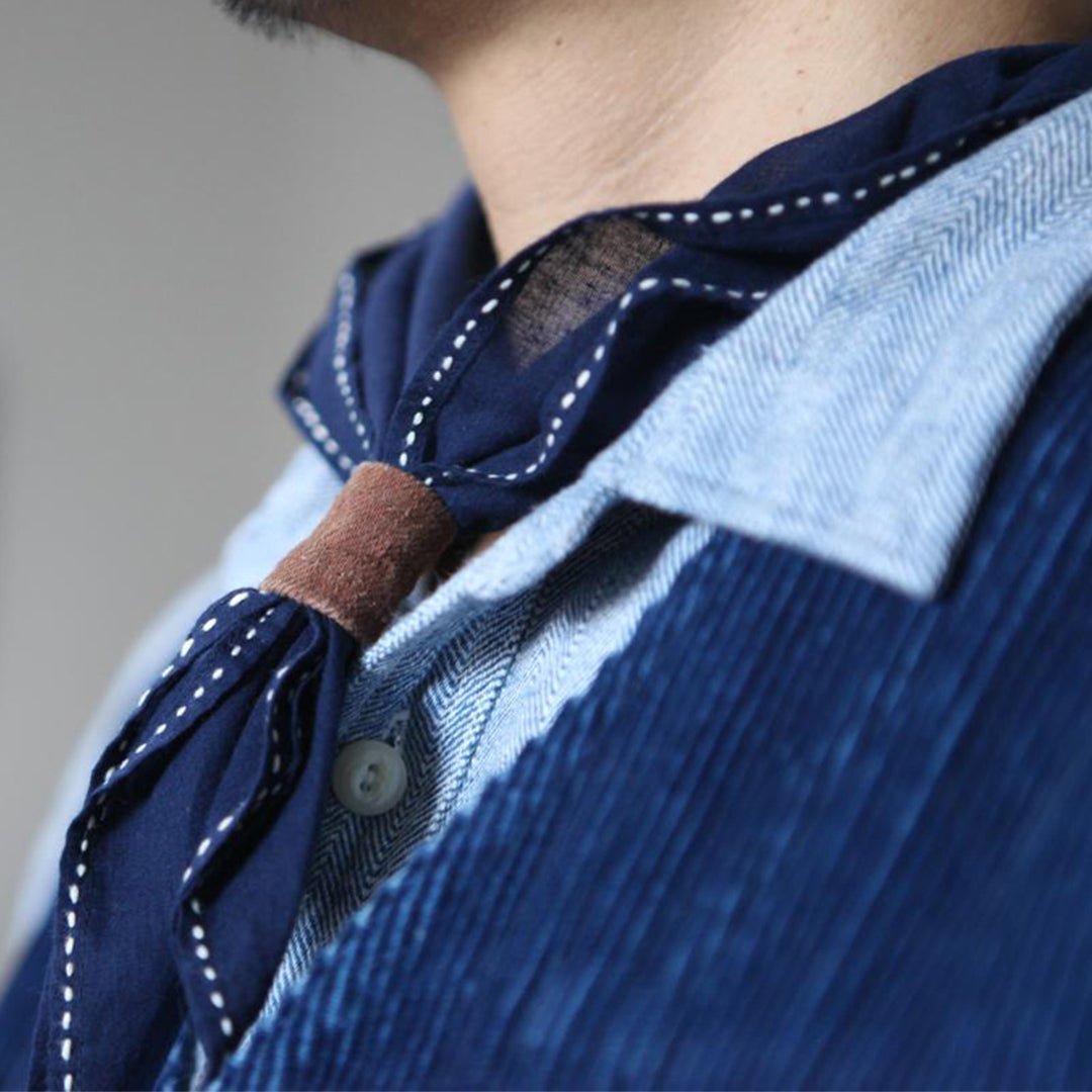 HANDMADE SASHIKO BANDANA & CLASP SET (DR0087) - Nttitudoo MFG