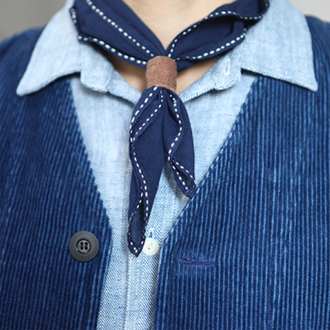 HANDMADE SASHIKO BANDANA & CLASP SET (DR0087) - Nttitudoo MFG