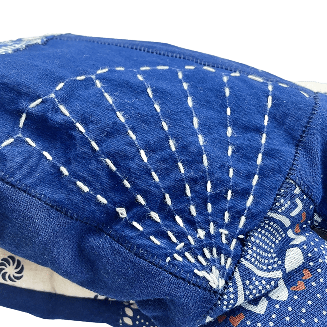 JAPANESE HAND - STITCHED SASHIKO PATCHWORK KAGO SCARF (MM0012) - Nttitudoo MFG