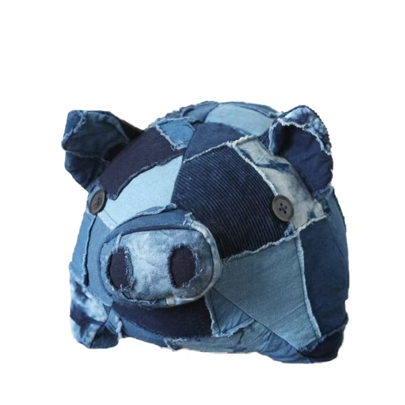 JAPANESE PLANT - DYED BORO「LUCKY PIGGY」DOLL (BB0001) - Nttitudoo MFG