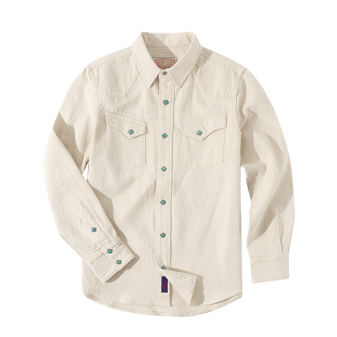 1920'S WILDERNESS HAWKEYE COTTONSEED SHIRT (DR0123) - Nttitudoo MFG