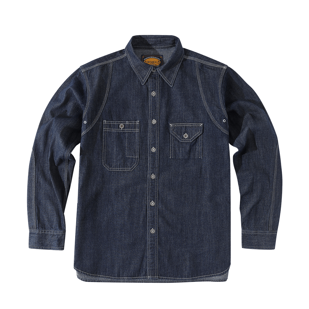 1930'S CIGARETTE POCKET WORK SHIRT (DR0120) - Nttitudoo MFG