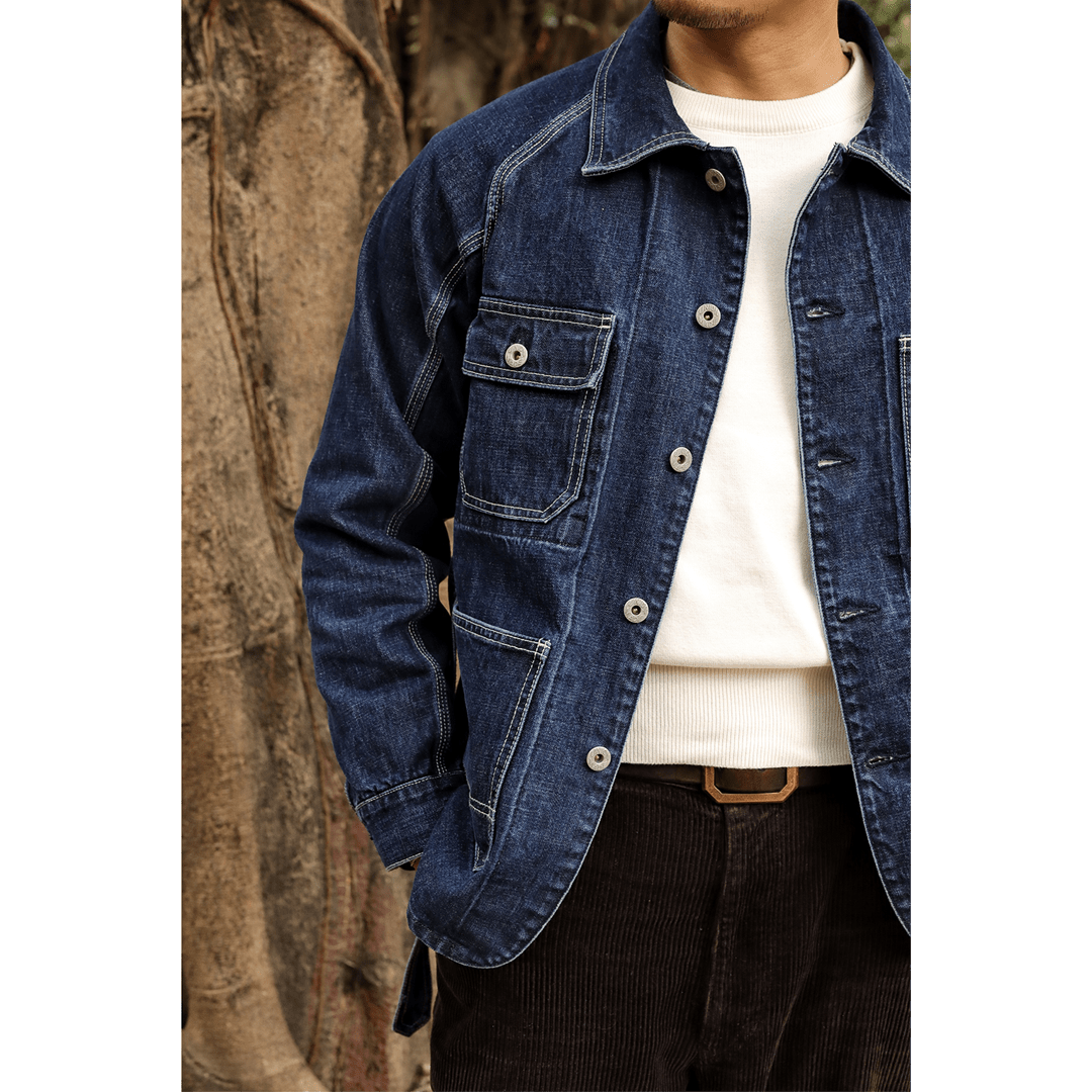 1930’S FRENCH BTF - V2 RAILWAY RANGER BELT JACKET (DR0082) - Nttitudoo MFG