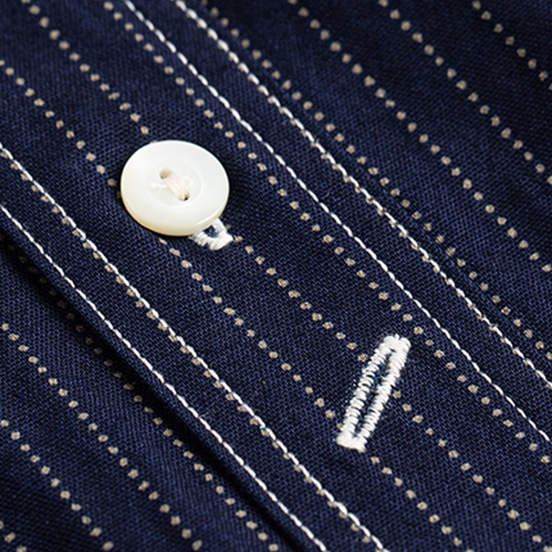 1940'S FRENCH feo - 109 WABASH STRIPE SHIRT (DR0077) - Nttitudoo MFG