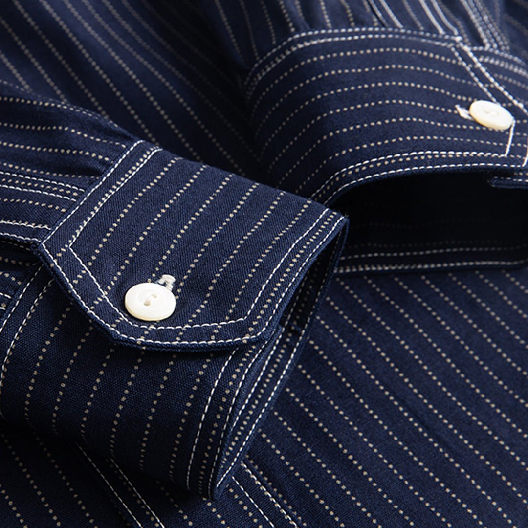 1940'S FRENCH feo - 109 WABASH STRIPE SHIRT (DR0077) - Nttitudoo MFG