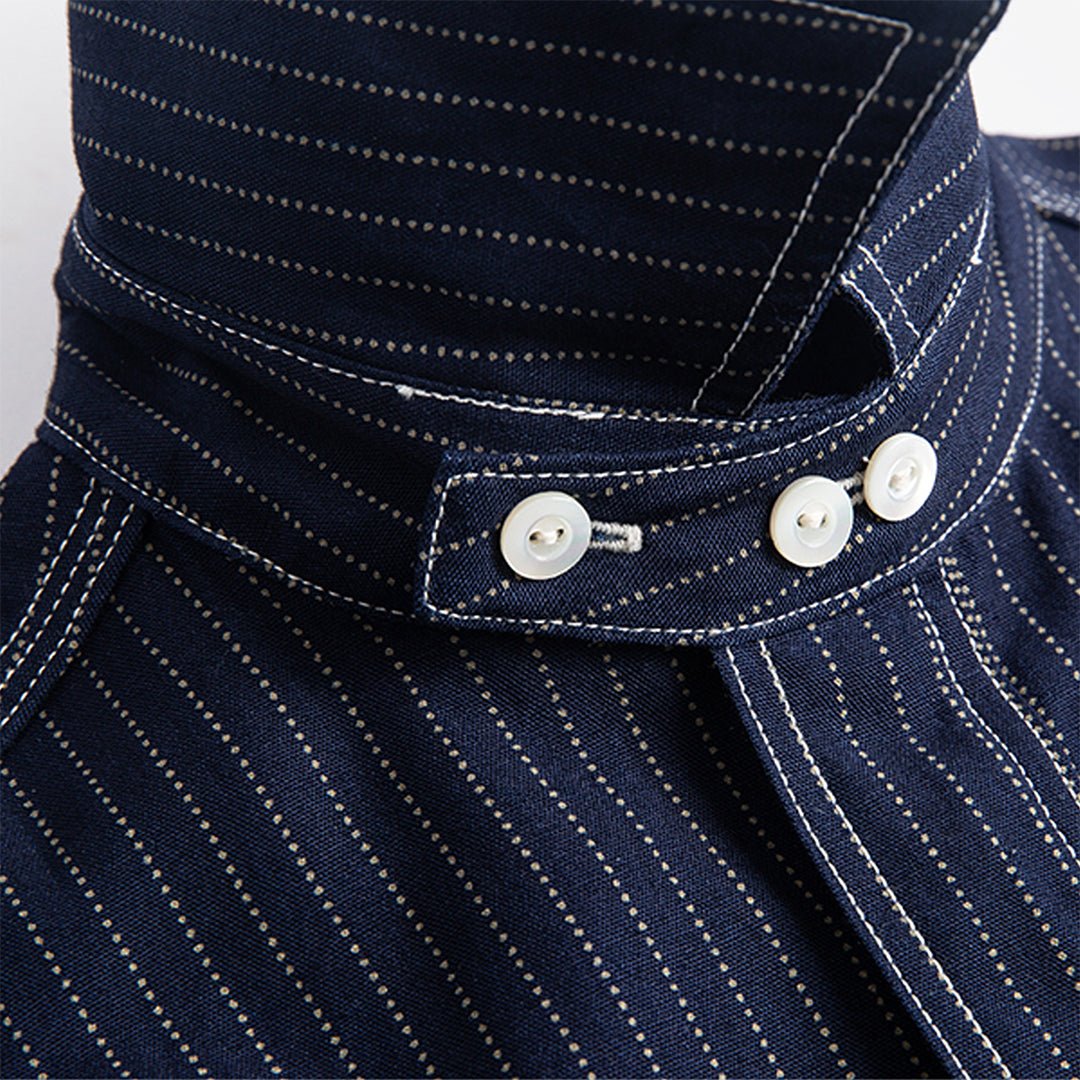 1940'S FRENCH feo - 109 WABASH STRIPE SHIRT (DR0077) - Nttitudoo MFG