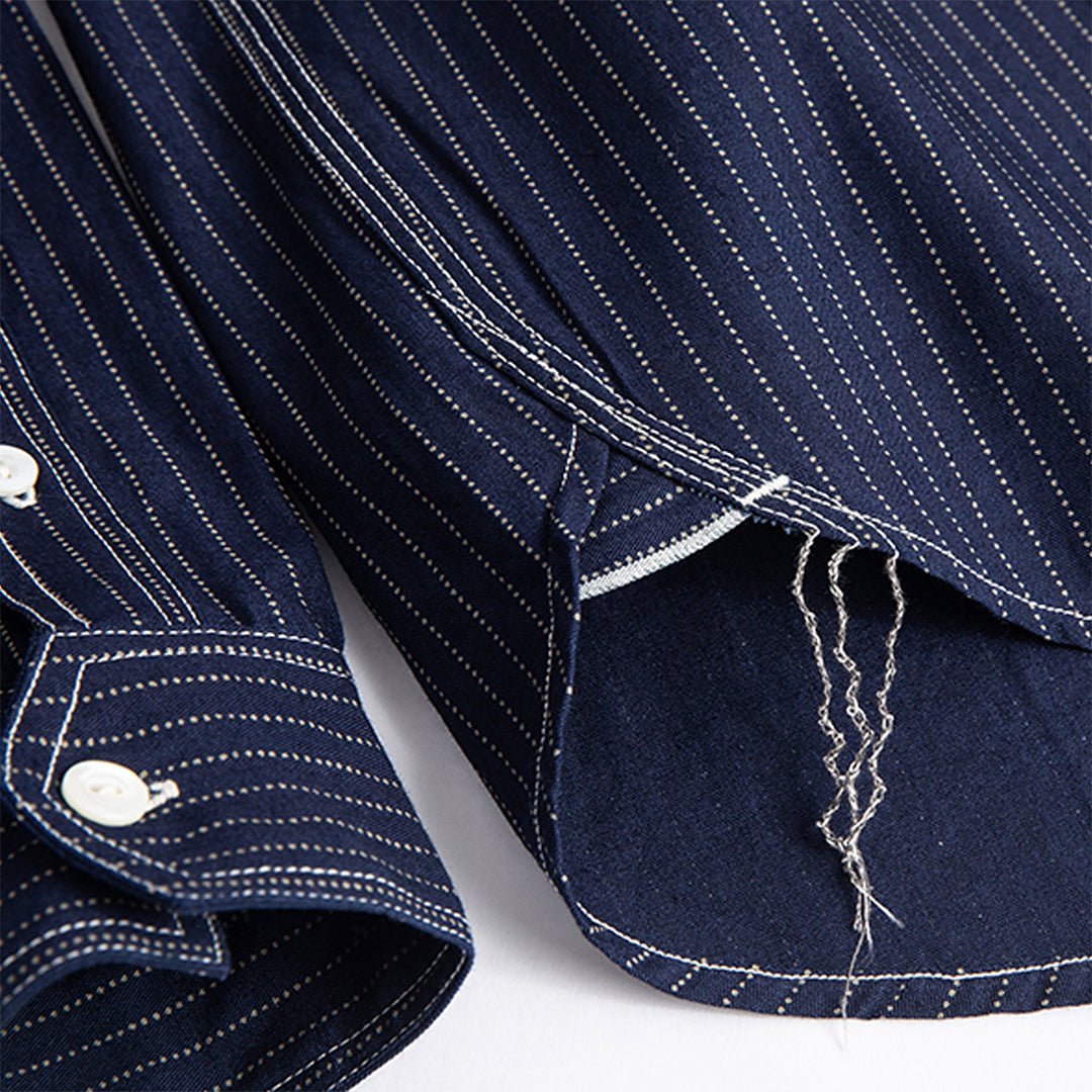 1940'S FRENCH feo - 109 WABASH STRIPE SHIRT (DR0077) - Nttitudoo MFG