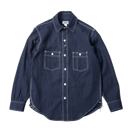 1940'S FRENCH feo - 109 WABASH STRIPE SHIRT (DR0077) - Nttitudoo MFG