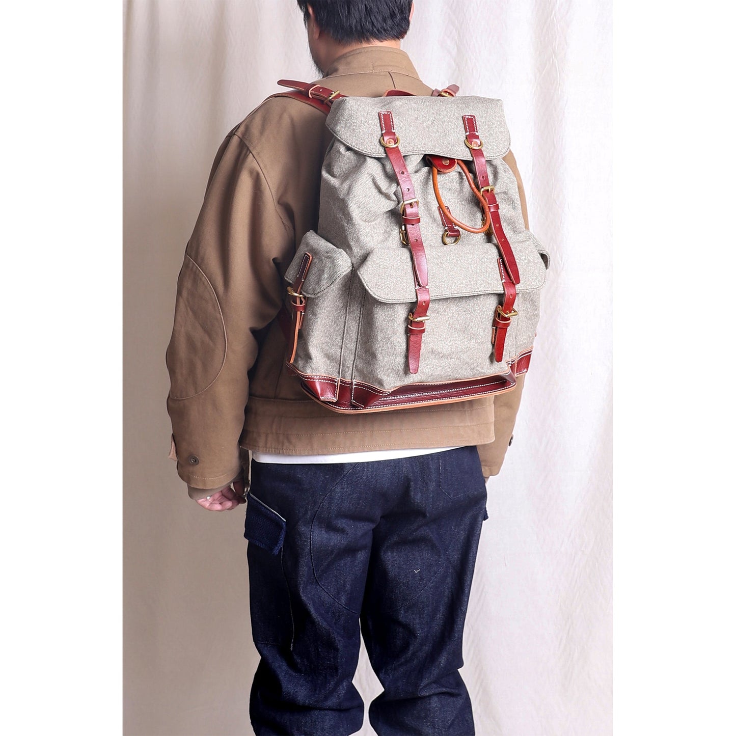 1940'S SWISS SALT & PEPPER RUCKSACK (DR0045) - Nttitudoo MFG