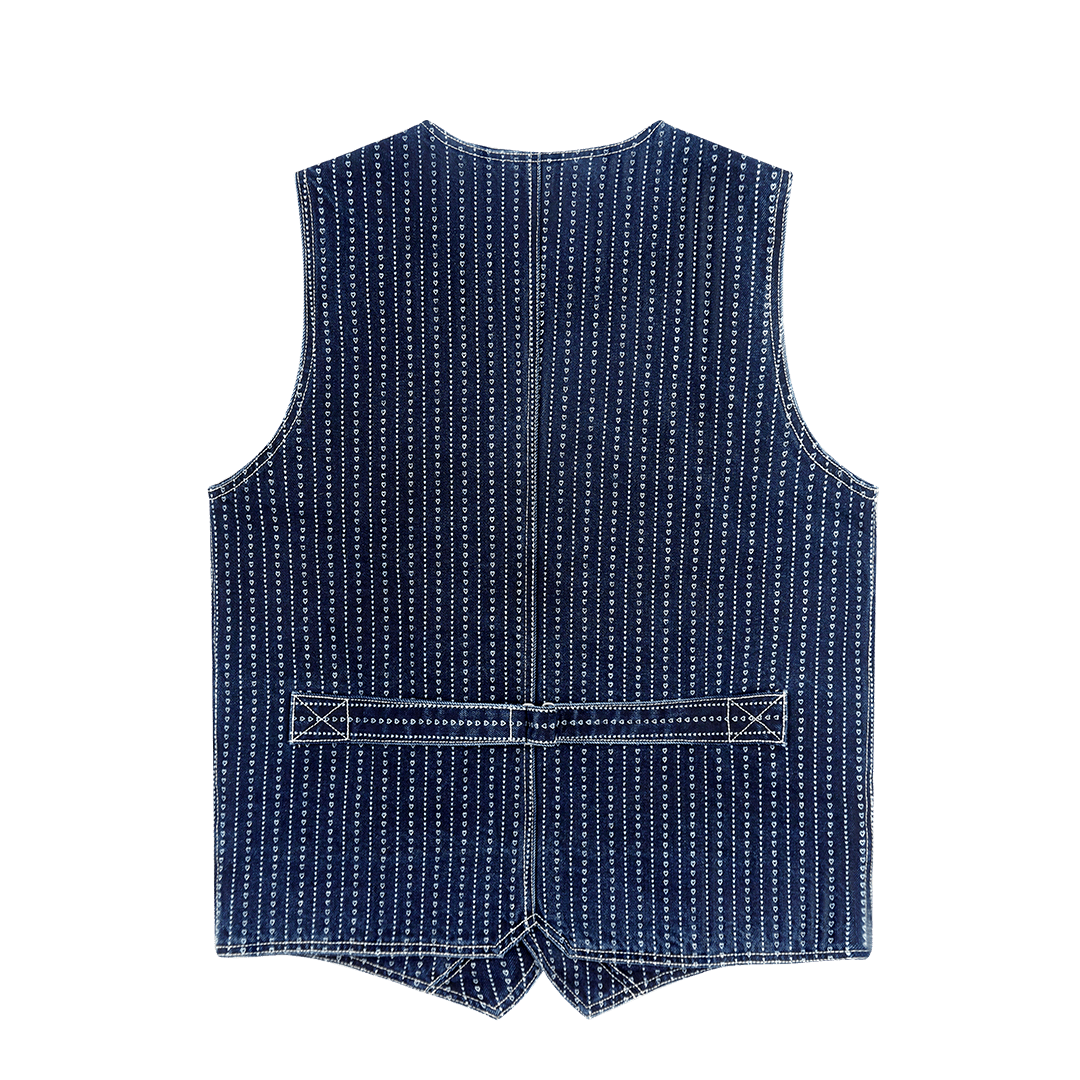 1940'S WESTERN ANTIQUE LOOM SELVEDGE BRENNER VEST (DR0017) - Nttitudoo MFG