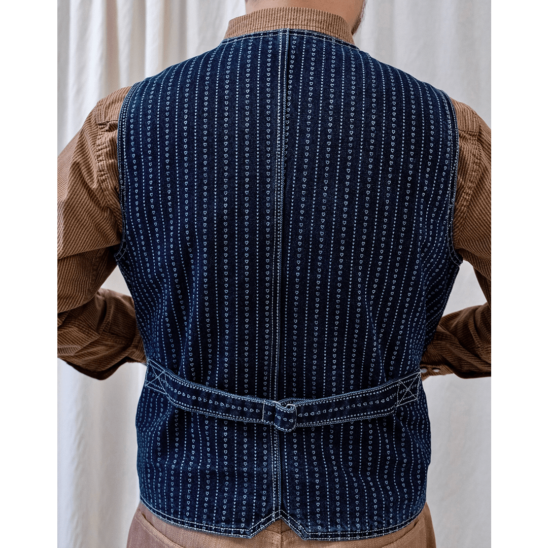 1940'S WESTERN ANTIQUE LOOM SELVEDGE BRENNER VEST (DR0017) - Nttitudoo MFG