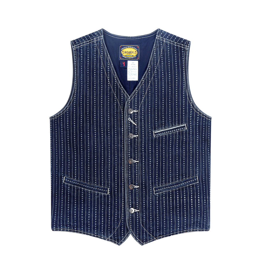 1940'S WESTERN ANTIQUE LOOM SELVEDGE BRENNER VEST (DR0017) - Nttitudoo MFG