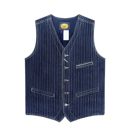 1940'S WESTERN ANTIQUE LOOM SELVEDGE BRENNER VEST (DR0017) - Nttitudoo MFG