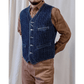 1940'S WESTERN ANTIQUE LOOM SELVEDGE BRENNER VEST (DR0017) - Nttitudoo MFG