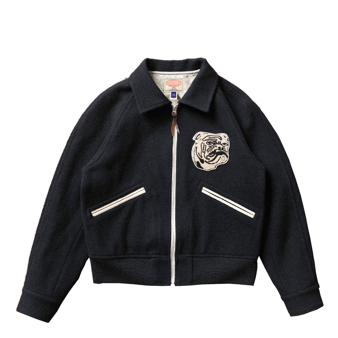 1940'S WOOL - BLENDED BOXY VARSITY JACKET (DR0167) - Nttitudoo MFG
