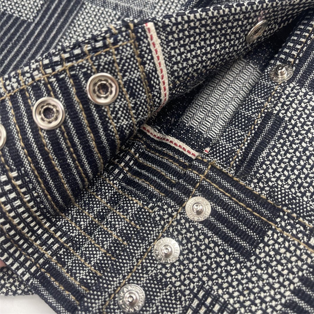 1950'S ANTIQUE - LOOM - WOVEN SELVEDGE INDIGO BORO RHINO SHIRT (DR0012) - Nttitudoo MFG