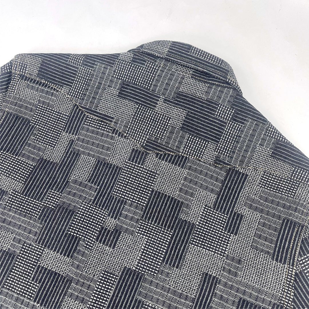 1950'S ANTIQUE - LOOM - WOVEN SELVEDGE INDIGO BORO RHINO SHIRT (DR0012) - Nttitudoo MFG