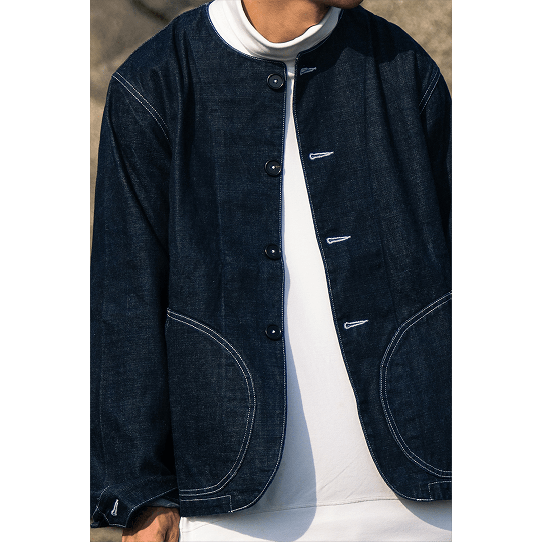 1950’S FRENCH VSC - 1 RAILWAY RANGER COLLARLESS JACKET (DR0083) - Nttitudoo MFG