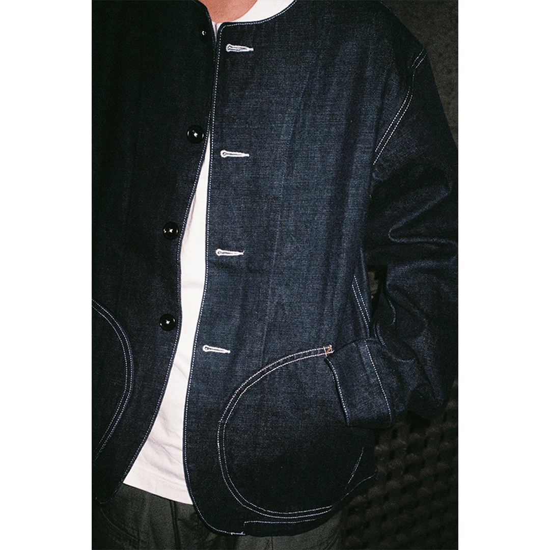 1950’S FRENCH VSC - 1 RAILWAY RANGER COLLARLESS JACKET (DR0083) - Nttitudoo MFG