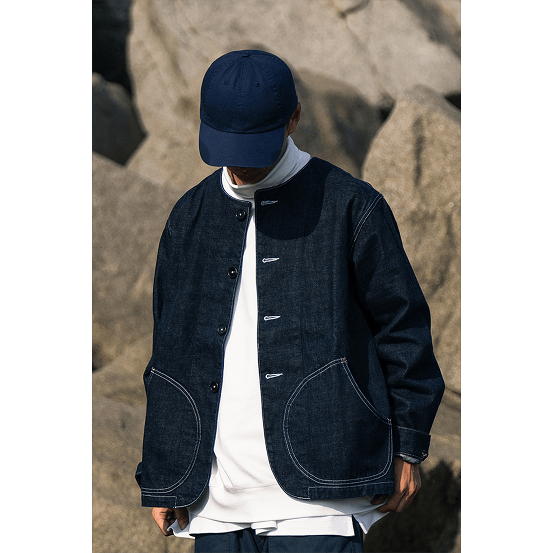 1950’S FRENCH VSC - 1 RAILWAY RANGER COLLARLESS JACKET (DR0083) - Nttitudoo MFG