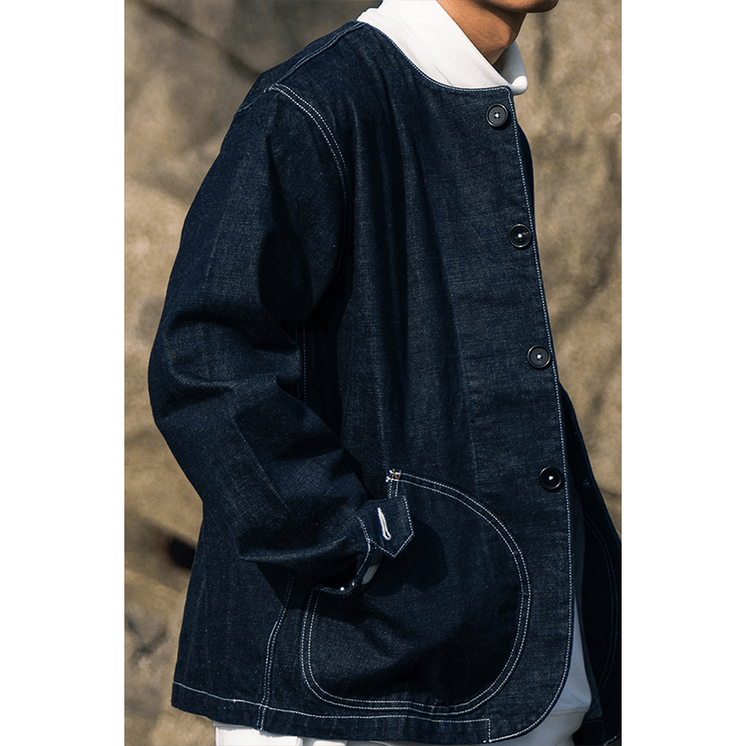 1950’S FRENCH VSC - 1 RAILWAY RANGER COLLARLESS JACKET (DR0083) - Nttitudoo MFG