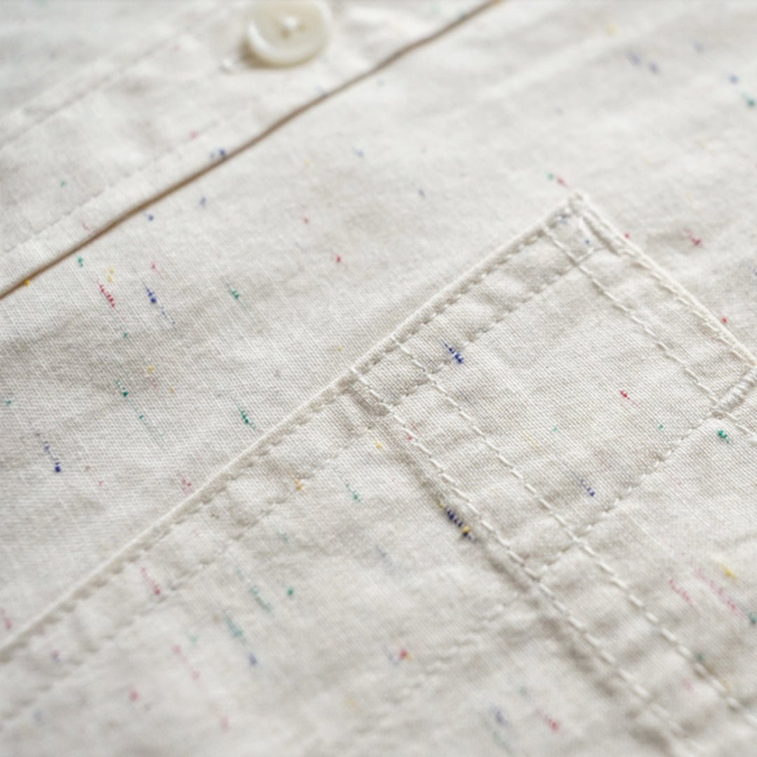 1960’S FRENCH MULTI - COLOR - SPECKLED COTTON BAPTISTE SHIRT (DR0014) - Nttitudoo MFG
