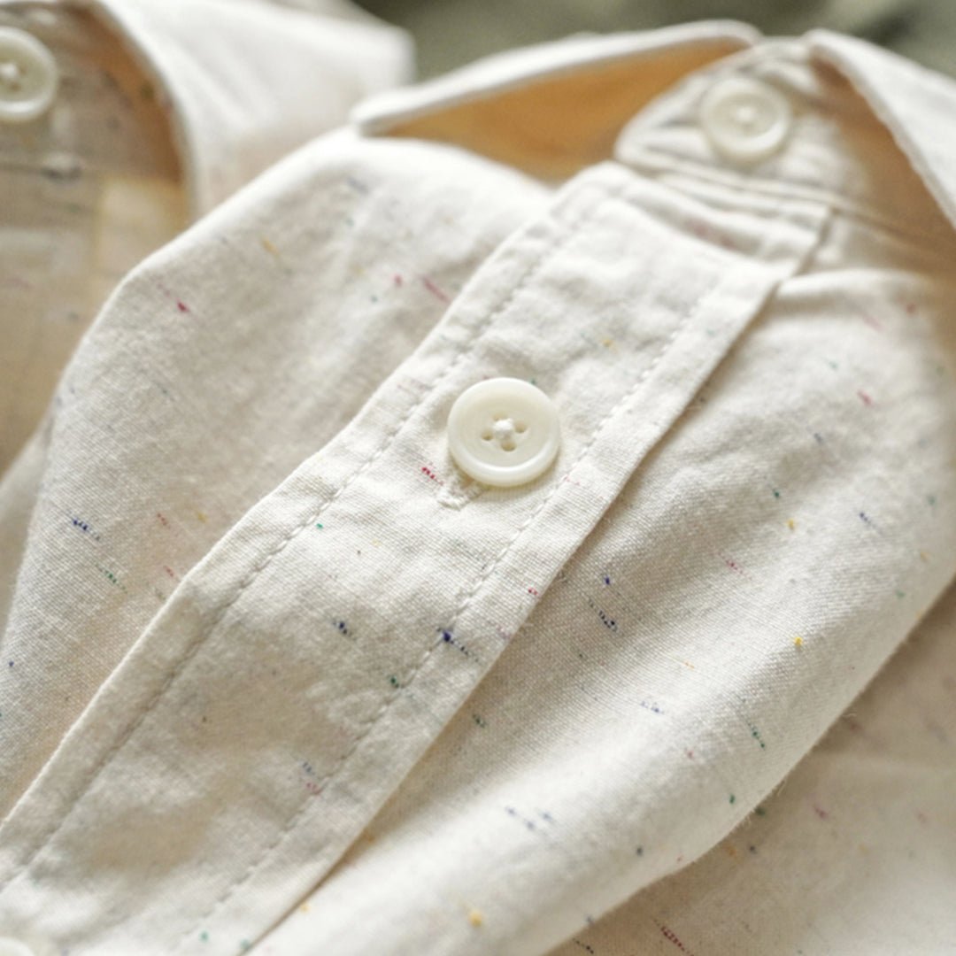 1960’S FRENCH MULTI - COLOR - SPECKLED COTTON BAPTISTE SHIRT (DR0014) - Nttitudoo MFG