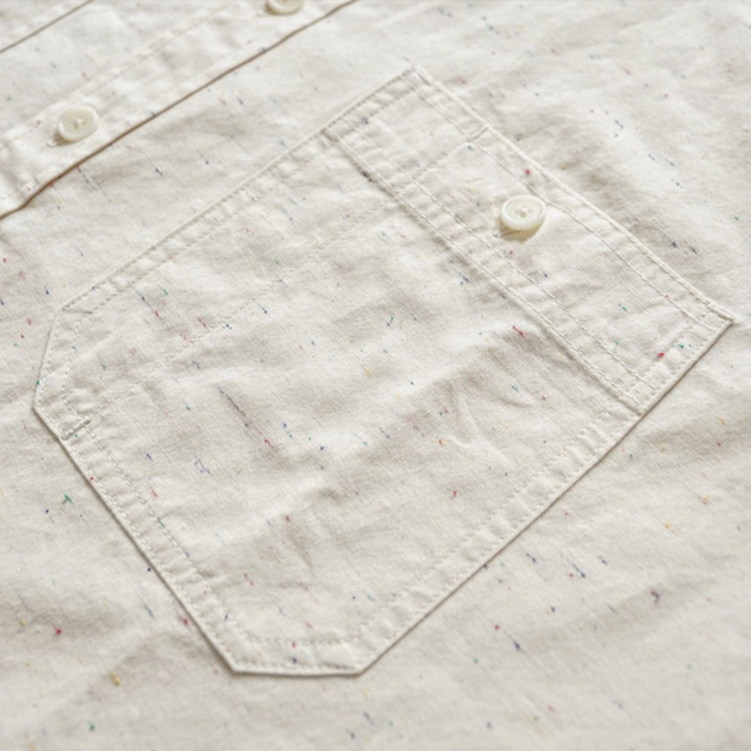 1960’S FRENCH MULTI - COLOR - SPECKLED COTTON BAPTISTE SHIRT (DR0014) - Nttitudoo MFG