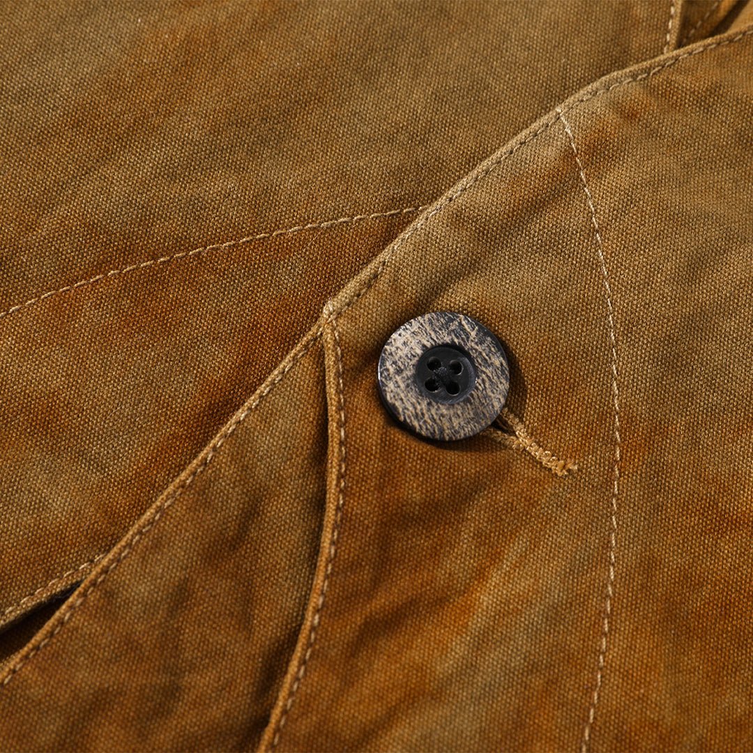 【Anniversary Appreciation Special Discount Edition】1930‘S HANDMADE「NIOSHOKU - DYEING」OLD GUN HALFMOON VEST (DR0138) - Nttitudoo MFG