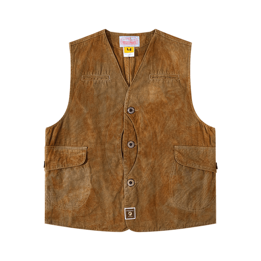 【Anniversary Appreciation Special Discount Edition】1930‘S HANDMADE「NIOSHOKU - DYEING」OLD GUN HALFMOON VEST (DR0138) - Nttitudoo MFG