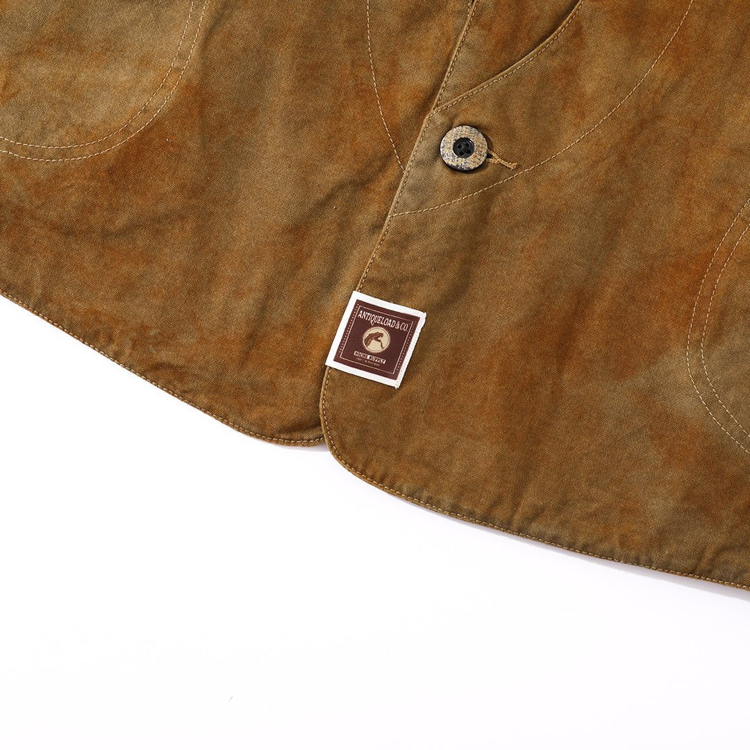 【Anniversary Appreciation Special Discount Edition】1930‘S HANDMADE「NIOSHOKU - DYEING」OLD GUN HALFMOON VEST (DR0138) - Nttitudoo MFG