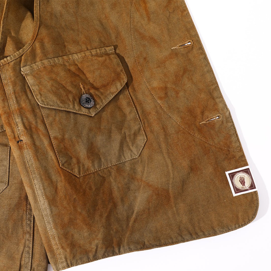 【Anniversary Appreciation Special Discount Edition】1930‘S HANDMADE「NIOSHOKU - DYEING」OLD GUN HALFMOON VEST (DR0138) - Nttitudoo MFG