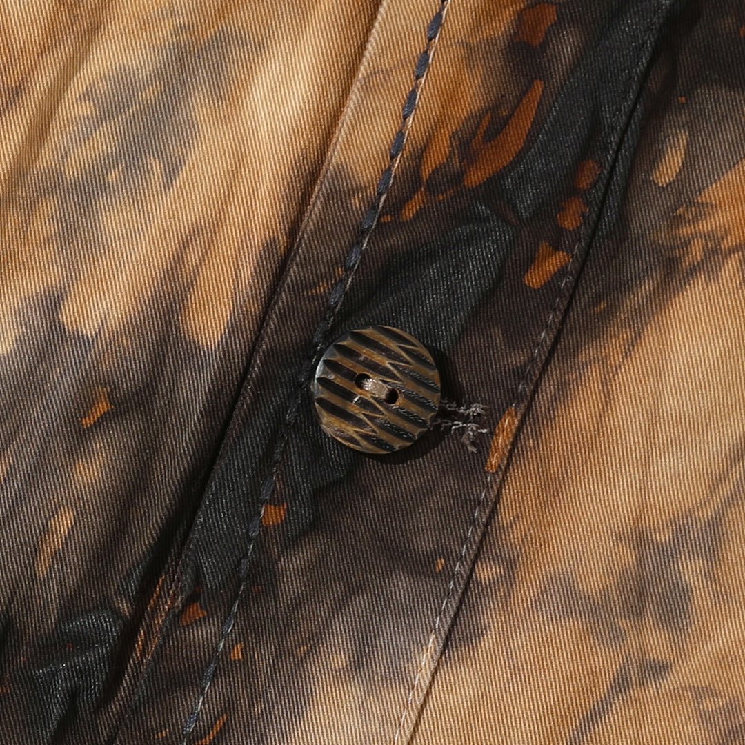 【Anniversary Appreciation Special Discount Edition】HANDMADE SHIBORI - DYEING「ZEN COMBO」HAPPI SHIRT (DR0136) - Nttitudoo MFG