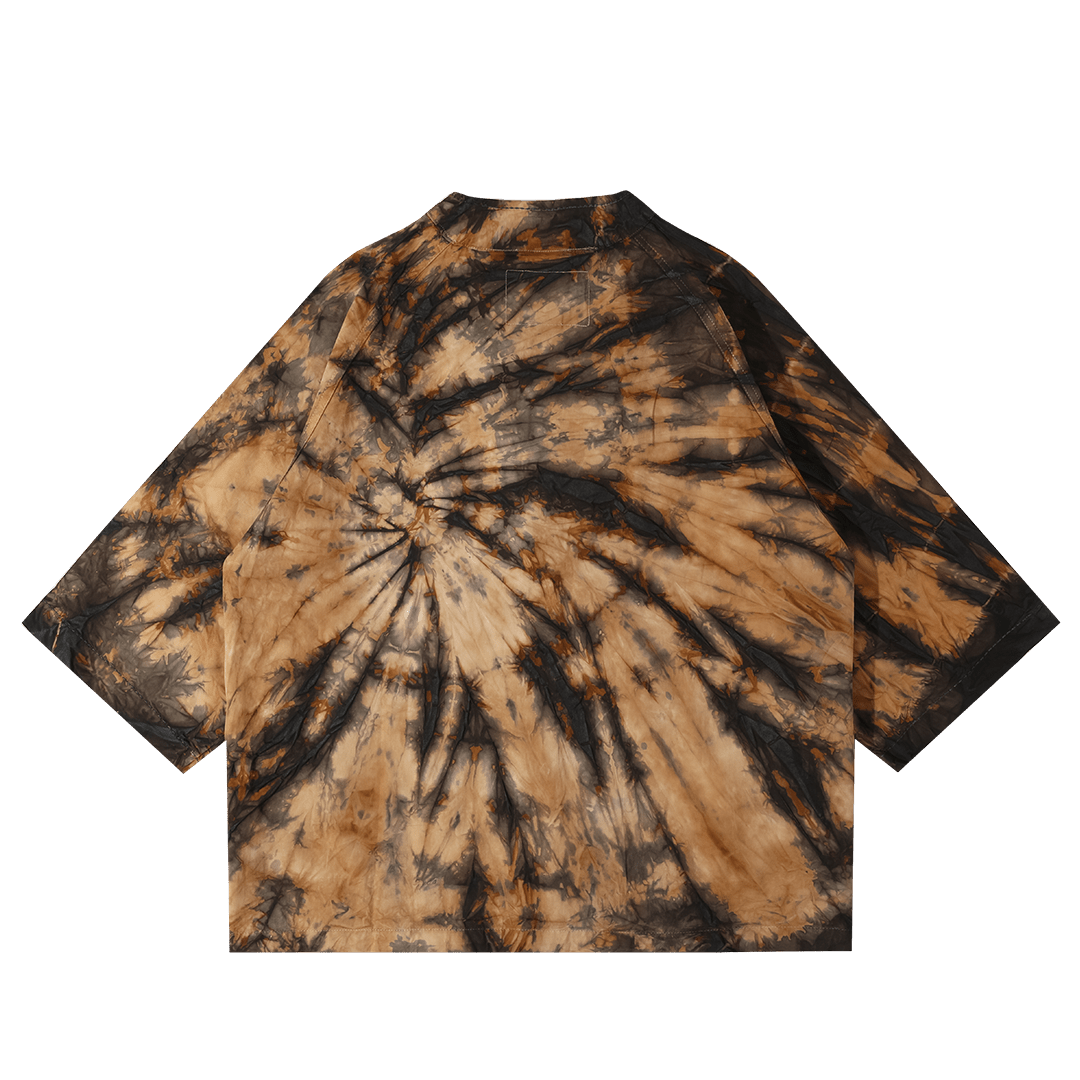 【Anniversary Appreciation Special Discount Edition】HANDMADE SHIBORI - DYEING「ZEN COMBO」HAPPI SHIRT (DR0136) - Nttitudoo MFG