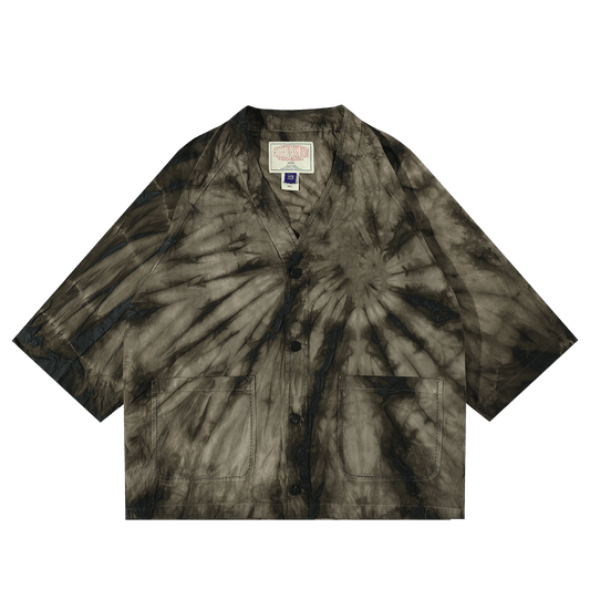 【Anniversary Appreciation Special Discount Edition】HANDMADE SHIBORI - DYEING「ZEN COMBO」HAPPI SHIRT (DR0136) - Nttitudoo MFG