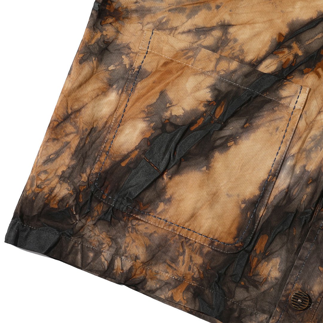 【Anniversary Appreciation Special Discount Edition】HANDMADE SHIBORI - DYEING「ZEN COMBO」HAPPI SHIRT (DR0136) - Nttitudoo MFG