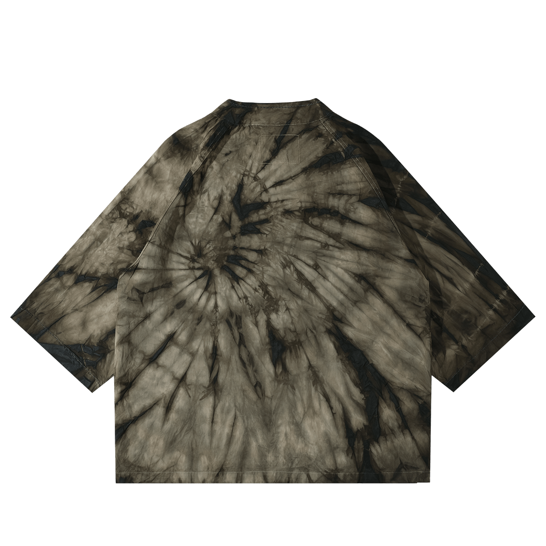 【Anniversary Appreciation Special Discount Edition】HANDMADE SHIBORI - DYEING「ZEN COMBO」HAPPI SHIRT (DR0136) - Nttitudoo MFG