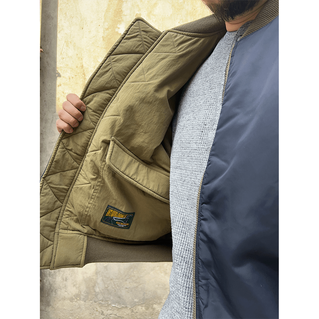 【Anniversary Sale】「OHMI INDIGO」 REVERSIBLE MA - 1 TOUR JACKET(DR0187) - Nttitudoo MFG