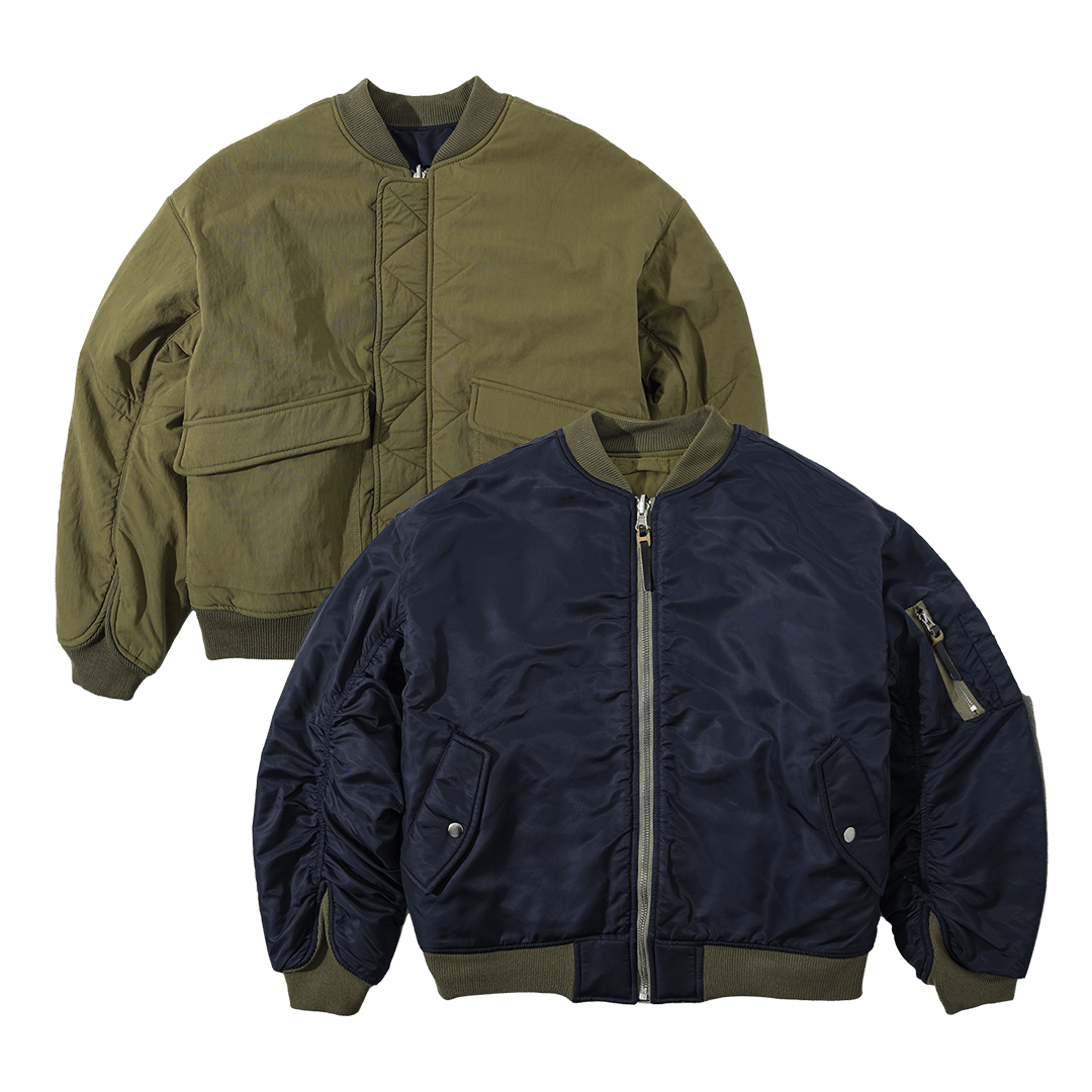 【Anniversary Sale】「OHMI INDIGO」 REVERSIBLE MA - 1 TOUR JACKET(DR0187) - Nttitudoo MFG