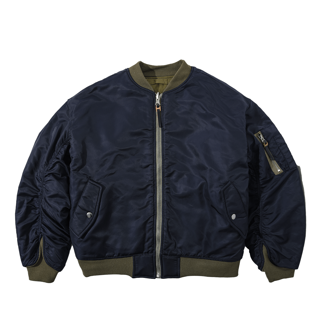 【Anniversary Sale】「OHMI INDIGO」 REVERSIBLE MA - 1 TOUR JACKET(DR0187) - Nttitudoo MFG
