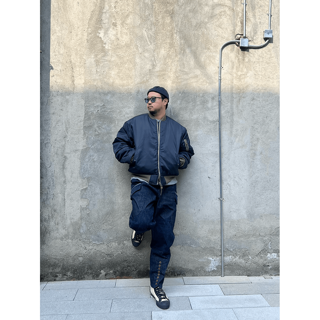 【Anniversary Sale】「OHMI INDIGO」 REVERSIBLE MA - 1 TOUR JACKET(DR0187) - Nttitudoo MFG