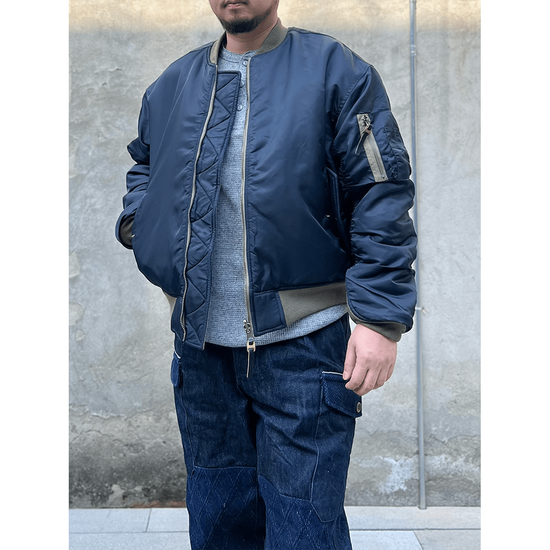 【Anniversary Sale】「OHMI INDIGO」 REVERSIBLE MA - 1 TOUR JACKET(DR0187) - Nttitudoo MFG