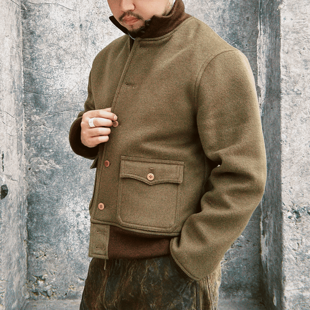 【Anniversary Sale】PURE MERINO WOOL A - 1/a AVIATOR JACKET (DR0217) - Nttitudoo MFG